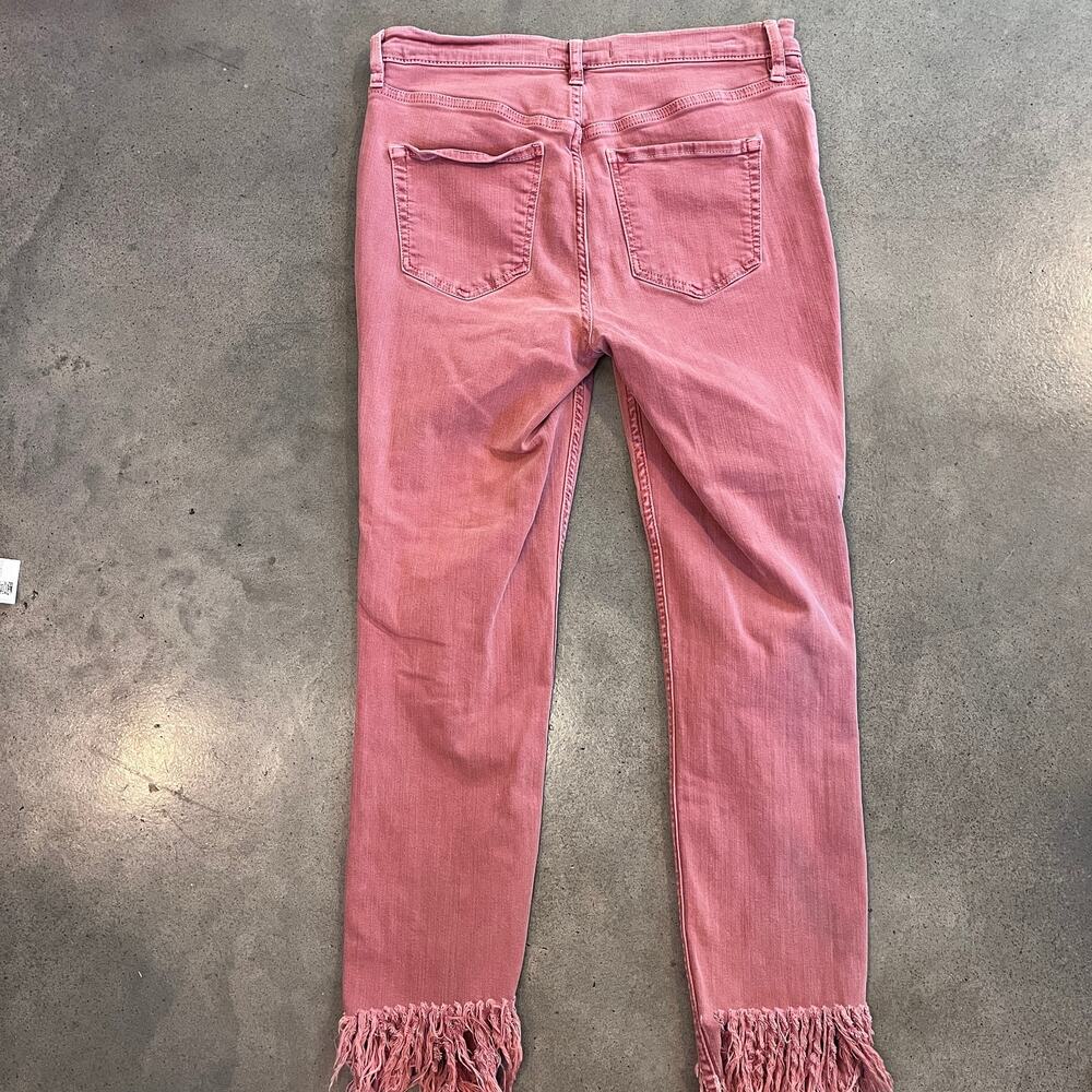 We the Free Great Heights Frayed ankle boho pink rust jeans womens 29 pants - Picture 6 of 8
